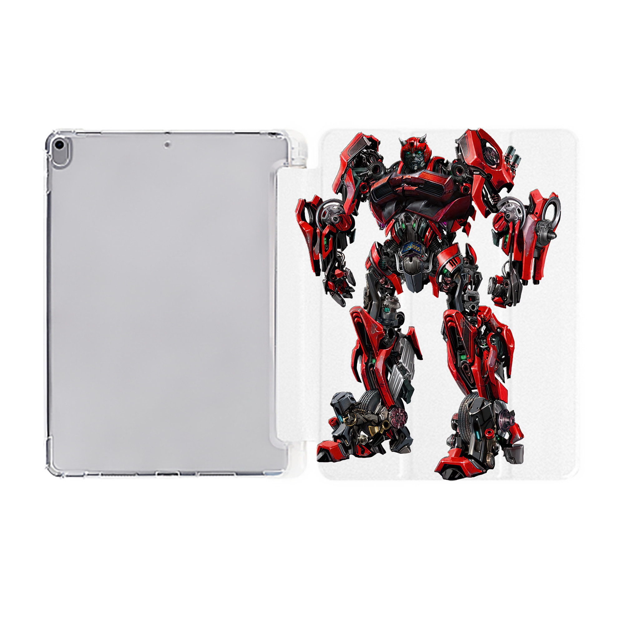 （画像用） Transformers トランスフォーマー IPad ケース ペン収納付き 三つ折りスタンド PUレザー×シリコン 対応機種9.5/10.5/10.9インチ